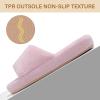 image:imageNineCiFun Womens Open Toe House Slippers  Memory Foam Slippers with Plush Faux Fur NonSlip Lightweight Indoor Outdoor Slides SlipOn StylePink
