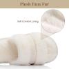 image:imageNineCiFun Womens OpenToe Slippers with Memory Foam Soft Faux Fur SlipOn House Slides for Indoor Outdoor Comfort Cozy Fuzzy Bedroom Shoes for WomenBeige