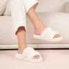 image:imageNineCiFun Womens OpenToe Slippers with Memory Foam Soft Faux Fur SlipOn House Slides for Indoor Outdoor Comfort Cozy Fuzzy Bedroom Shoes for WomenBeige