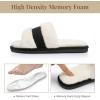 image:imageNineCiFun Womens OpenToe Slippers with Memory Foam Soft Faux Fur SlipOn House Slides for Indoor Outdoor Comfort Cozy Fuzzy Bedroom Shoes for WomenBlack