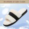 image:imageNineCiFun Womens OpenToe Slippers with Memory Foam Soft Faux Fur SlipOn House Slides for Indoor Outdoor Comfort Cozy Fuzzy Bedroom Shoes for WomenBlack