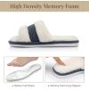 image:imageNineCiFun Womens OpenToe Slippers with Memory Foam Soft Faux Fur SlipOn House Slides for Indoor Outdoor Comfort Cozy Fuzzy Bedroom Shoes for WomenBlue