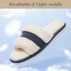 image:imageNineCiFun Womens OpenToe Slippers with Memory Foam Soft Faux Fur SlipOn House Slides for Indoor Outdoor Comfort Cozy Fuzzy Bedroom Shoes for WomenBlue