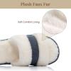 image:imageNineCiFun Womens OpenToe Slippers with Memory Foam Soft Faux Fur SlipOn House Slides for Indoor Outdoor Comfort Cozy Fuzzy Bedroom Shoes for WomenBlue