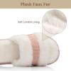 image:imageNineCiFun Womens OpenToe Slippers with Memory Foam Soft Faux Fur SlipOn House Slides for Indoor Outdoor Comfort Cozy Fuzzy Bedroom Shoes for WomenPink