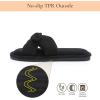 image:imageNineCiFun Womens Opentoe Bow Slippers Memory Foam Indoor House Slides Corduroy Crossband Home Shoes for SummerBlack