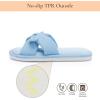 image:imageNineCiFun Womens Opentoe Bow Slippers Memory Foam Indoor House Slides Corduroy Crossband Home Shoes for SummerBlue