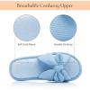 image:imageNineCiFun Womens Opentoe Bow Slippers Memory Foam Indoor House Slides Corduroy Crossband Home Shoes for SummerBlue