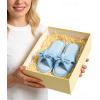 image:imageNineCiFun Womens Opentoe Bow Slippers Memory Foam Indoor House Slides Corduroy Crossband Home Shoes for SummerBlue