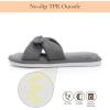 image:imageNineCiFun Womens Opentoe Bow Slippers Memory Foam Indoor House Slides Corduroy Crossband Home Shoes for SummerGrey