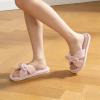 image:imageNineCiFun Womens Opentoe Bow Slippers Memory Foam Indoor House Slides Corduroy Crossband Home Shoes for SummerPink
