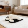 image:imageNineCiFun Womens Opentoe House Slippers Memory Foam Bedroom Fuzzy Slipper Slides for Women Indoor Home Shoes for SummerBlack