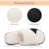 image:imageNineCiFun Womens Opentoe House Slippers Memory Foam Bedroom Fuzzy Slipper Slides for Women Indoor Home Shoes for SummerBlack