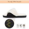 image:imageNineCiFun Womens Opentoe House Slippers Memory Foam Bedroom Fuzzy Slipper Slides for Women Indoor Home Shoes for SummerBlack