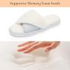 image:imageNineCiFun Womens Opentoe House Slippers Memory Foam Bedroom Fuzzy Slipper Slides for Women Indoor Home Shoes for SummerBlue