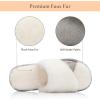 image:imageNineCiFun Womens Opentoe House Slippers Memory Foam Bedroom Fuzzy Slipper Slides for Women Indoor Home Shoes for SummerGrey