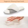 image:imageNineCiFun Womens Opentoe House Slippers Memory Foam Bedroom Fuzzy Slipper Slides for Women Indoor Home Shoes for SummerGrey