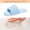 image:imageNineCiFun Womens Opentoe House Slippers Memory Foam Indoor Slipper Slides Cute Summer Home Shoes for WomenBlue