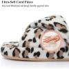 image:imageNineCiFun Womens Slippers Open Toe Breathable House Slippers with Memory Foam FoldOver Home Shoes Comfy Trendy Gift Woman NonSlip SoleBrown White Leopard