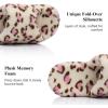 image:imageNineCiFun Womens Slippers Open Toe Breathable House Slippers with Memory Foam FoldOver Home Shoes Comfy Trendy Gift Woman NonSlip SolePink Leopard