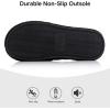 image:imageNineCiFun Womens Slippers Open Toe Cross Band Coral Fleece Breathable House Shoes with Memory Foam Cozy Footbed NonSlip Indoor SlidesBlack