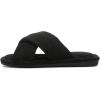 image:imageNineCiFun Womens Slippers Open Toe Cross Band Coral Fleece Breathable House Shoes with Memory Foam Cozy Footbed NonSlip Indoor SlidesBlack