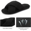 image:imageNineCiFun Womens Slippers Open Toe Cross Band Coral Fleece Breathable House Shoes with Memory Foam Cozy Footbed NonSlip Indoor SlidesBlack