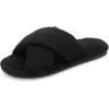 image:imageNineCiFun Womens Slippers Open Toe Cross Band Coral Fleece Breathable House Shoes with Memory Foam Cozy Footbed NonSlip Indoor SlidesBlack