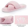 image:imageNineCiFun Womens Slippers Open Toe Cross Band Coral Fleece Breathable House Shoes with Memory Foam Cozy Footbed NonSlip Indoor SlidesPink