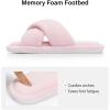 image:imageNineCiFun Womens Slippers Open Toe Cross Band Coral Fleece Breathable House Shoes with Memory Foam Cozy Footbed NonSlip Indoor SlidesPink