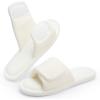 image:imageNineCiFun Adjustable Slippers for Women with Hook amp Loop Strap  Open Toe Breathable House Shoes Memory Foam NonSlip Indoor OutdoorBeige