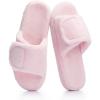 image:imageNineCiFun Cozy Adjustable Slippers for Women  Plush OpenToe Design with Memory Foam Customizable Fit for AllDay Relaxation Soft House Shoes for Indoor ComfortPink