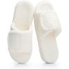 image:imageNineCiFun Cozy Adjustable Slippers for Women  Plush OpenToe Design with Memory Foam Customizable Fit for AllDay Relaxation Soft House Shoes for Indoor ComfortBeige