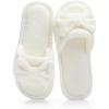 image:imageNineCiFun Cute Bow Womens Slippers  Open Toe Cozy House Slippers Soft Memory Foam NonSlip Indoor Slides Slip On Gifts for WomanBeige
