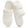 image:imageNineCiFun Open Toe Slippers for Women Plush Fuzzy House Slippers with Memory Foam NonSlip Indoor Outdoor Slides DoubleStrap Cozy Comfort ShoesBeige