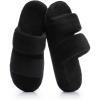 image:imageNineCiFun Open Toe Slippers for Women Plush Fuzzy House Slippers with Memory Foam NonSlip Indoor Outdoor Slides DoubleStrap Cozy Comfort ShoesBlack