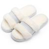 image:imageNineCiFun Womens Fuzzy Opentoe Slippers Memory Foam Indoor House Slides Ladies Home Shoes for SummerBlue