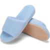image:imageNineCiFun Womens Open Toe House Slippers  Memory Foam Slippers with Plush Faux Fur NonSlip Lightweight Indoor Outdoor Slides SlipOn StyleBlue