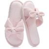 image:imageNineCiFun Womens Opentoe Bow Slippers Memory Foam Indoor House Slides Corduroy Crossband Home Shoes for SummerPink