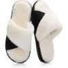 image:imageNineCiFun Womens Opentoe House Slippers Memory Foam Bedroom Fuzzy Slipper Slides for Women Indoor Home Shoes for SummerBlack