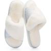 image:imageNineCiFun Womens Opentoe House Slippers Memory Foam Bedroom Fuzzy Slipper Slides for Women Indoor Home Shoes for SummerBlue