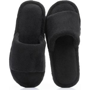image:imageNineCiFun Slippers for Women Summer Open Toe  Breathable Slip On House Slippers with Memory Foam NonSlip Comfy Indoor SlidesBlack