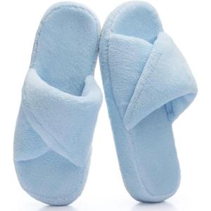 image:imageNineCiFun Womens Slippers Open Toe Breathable House Slippers with Memory Foam FoldOver Home Shoes Comfy Trendy Gift Woman NonSlip SoleBlue
