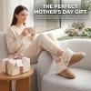 image:imageULTRAIDEAS Womens Fuzzy Memory Foam Bootie Slippers Cozy House Shoes with NonSlip Rubber Sole amp Grippers Warm Slipper Socks for Indoor Gift for MomCappuccino