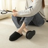 image:imageParlovable Womens Memory Foam House Slippers Warm Polar Fleece Lined Faux Fur NonSlip Rubber Sole Indoor Outdoor Machine Washable Comfort ShoesBlack