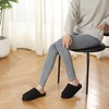 image:imageParlovable Womens Memory Foam House Slippers Warm Polar Fleece Lined Faux Fur NonSlip Rubber Sole Indoor Outdoor Machine Washable Comfort ShoesBlack