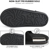 image:imageParlovable Womens Memory Foam House Slippers Warm Polar Fleece Lined Faux Fur NonSlip Rubber Sole Indoor Outdoor Machine Washable Comfort ShoesBlack