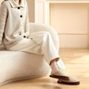 image:imageParlovable Womens Memory Foam House Slippers Warm Polar Fleece Lined Faux Fur NonSlip Rubber Sole Indoor Outdoor Machine Washable Comfort ShoesCamel