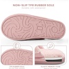 image:imageParlovable Womens Memory Foam House Slippers Warm Polar Fleece Lined Faux Fur NonSlip Rubber Sole Indoor Outdoor Machine Washable Comfort ShoesPink