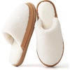 image:imageParlovable Womens Memory Foam House Slippers Warm Polar Fleece Lined Faux Fur NonSlip Rubber Sole Indoor Outdoor Machine Washable Comfort ShoesBeige